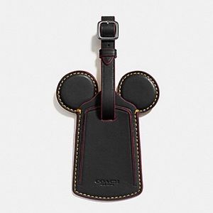 NWT COACH Disney Mickey Ears Luggage Tag - Black